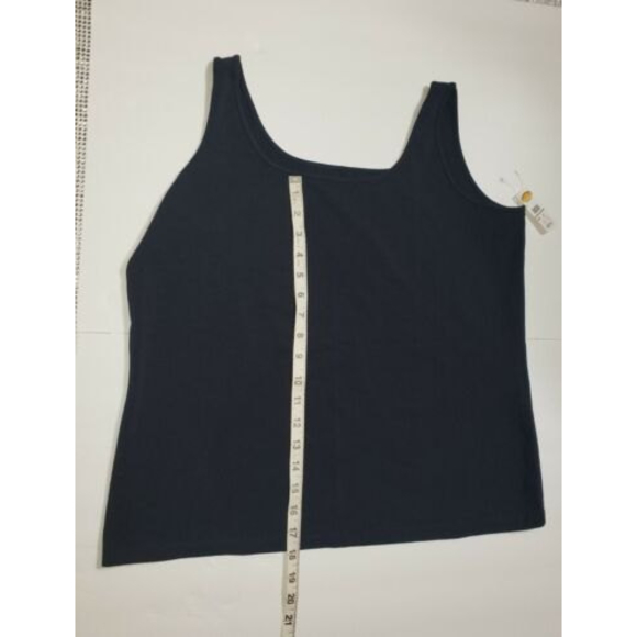 NWT‎ $28 Women's Talbots Sleeveless Tank Top Size X Black Cotton/Spandex - Picture 1 of 5